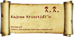 Kajcsa Krisztián névjegykártya